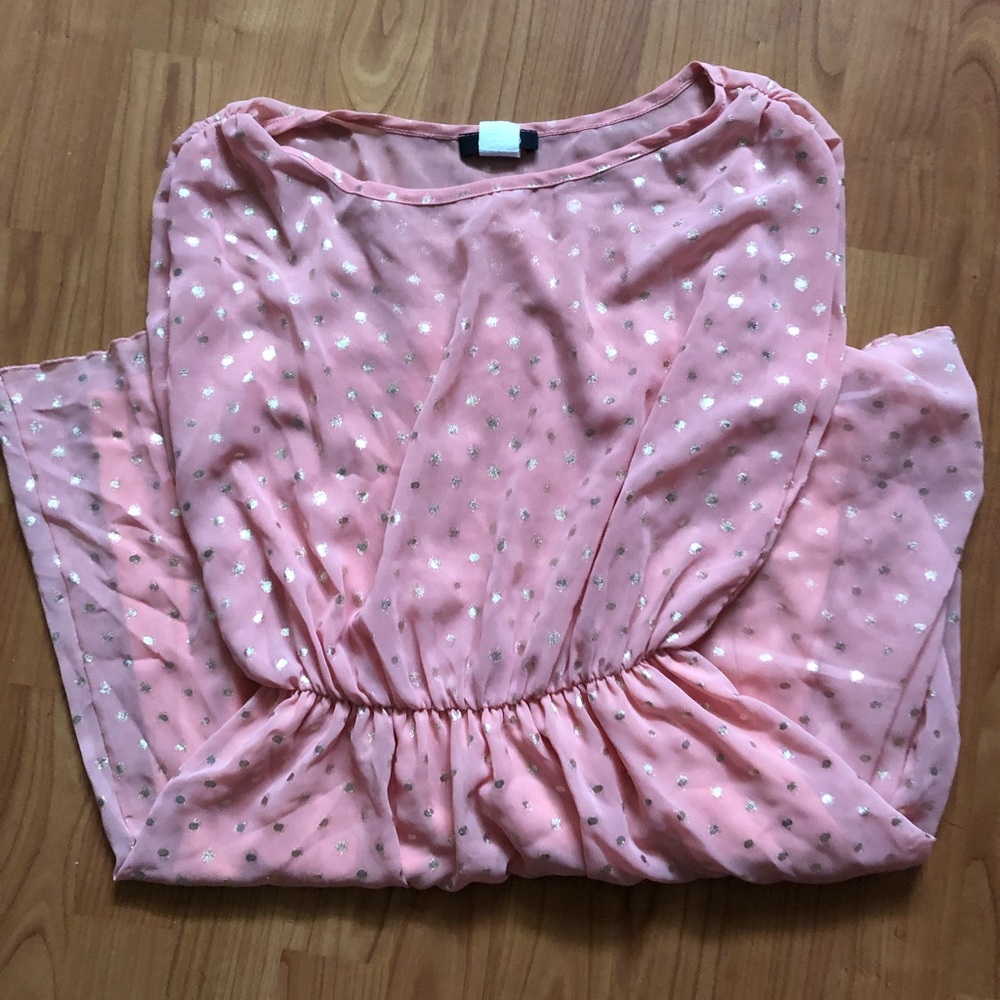Pink and Gold Polka Dot Dress